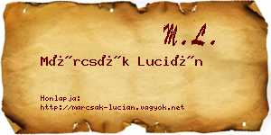 Márcsák Lucián névjegykártya